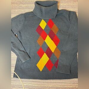 Liz Claiborne Villager 💯 cotton Sweater with diamond/argyle. Garnish me!